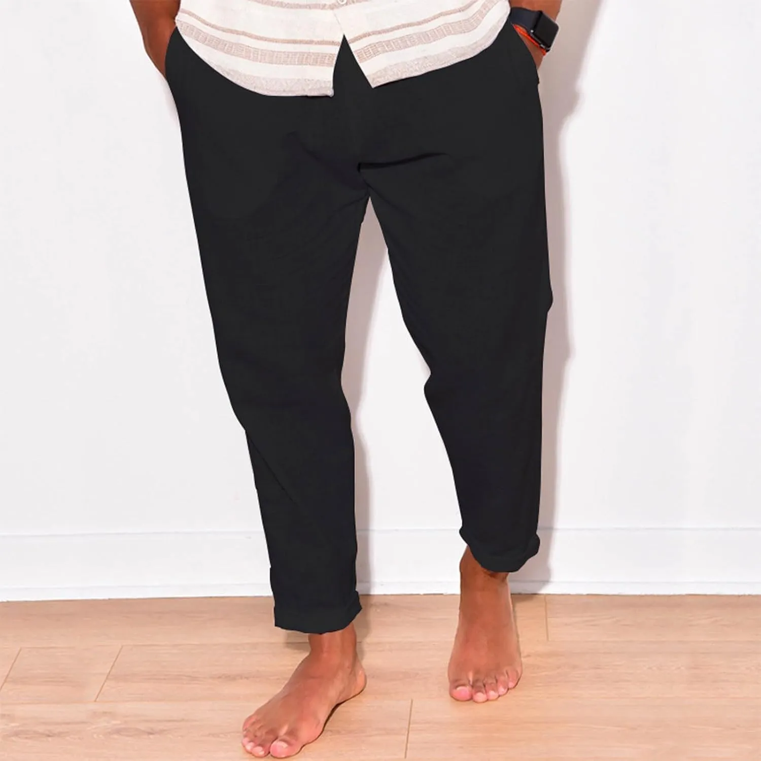 Summer Men's Cotton and Linen Thin Casual Sports Pants 2025