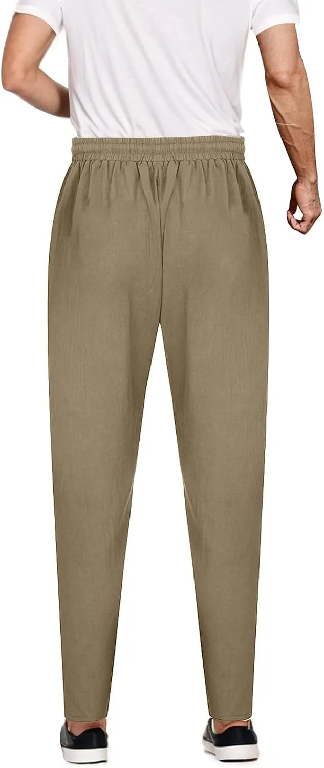 Summer Men's Cotton and Linen Thin Casual Sports Pants 2025
