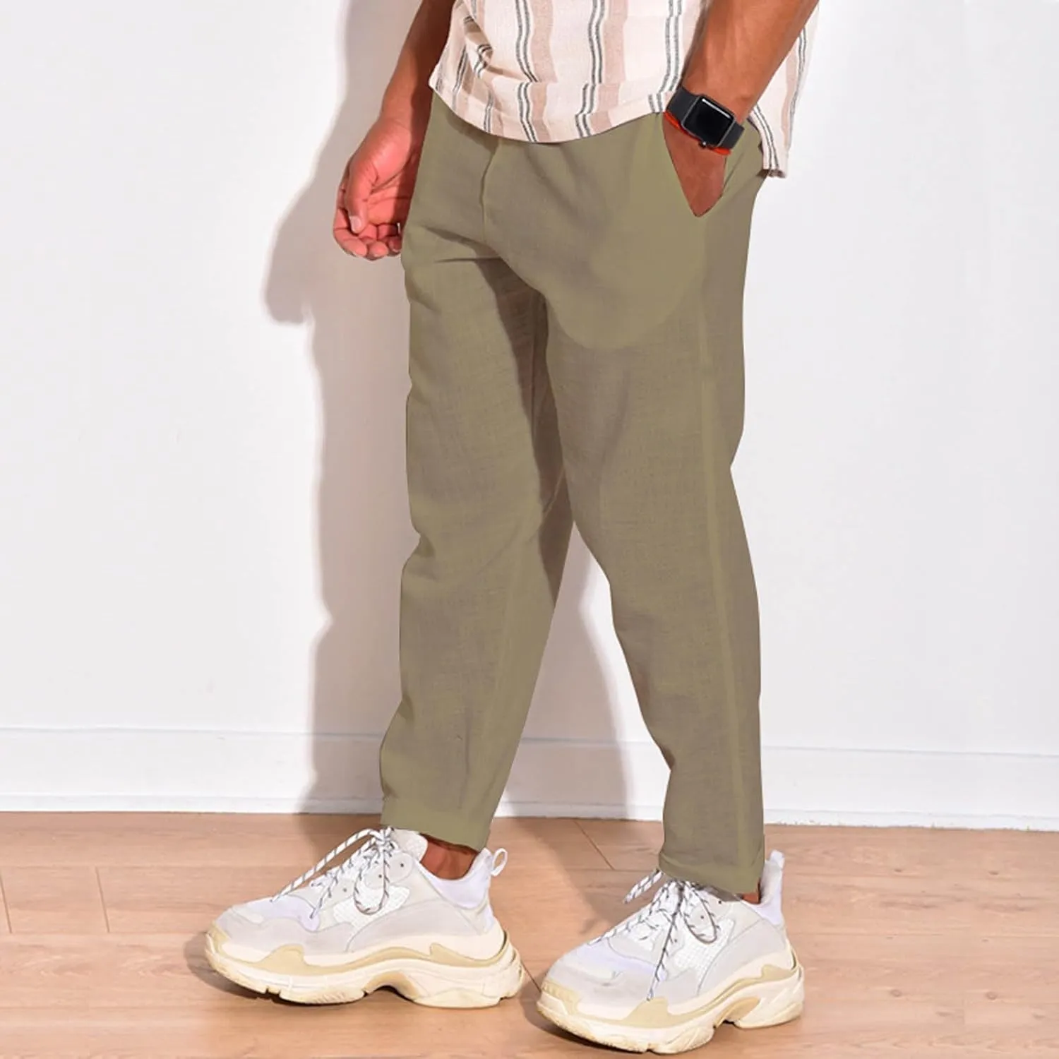 Summer Men's Cotton and Linen Thin Casual Sports Pants 2025