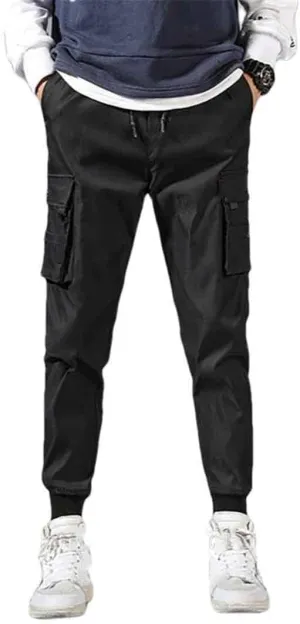 Suwequest Cotton Men's Cargo Joggers Pants Sports Pants