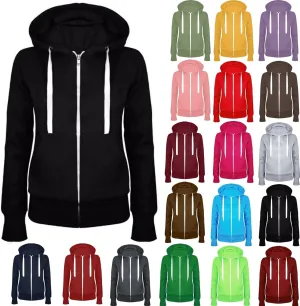 Sweatshirts for Women Lightweight Drawstring Long Sleeve Full-Zip Hooded Sweatshirt Casual Dressy Solid Sweater Coat