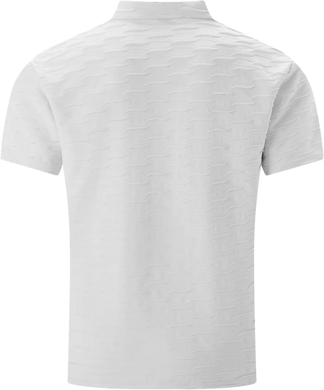 T Shirts Men and Fashionable Thousand Bird Grid Color Blocking Button Standing Collar Short Sleeved Golf Shirts for