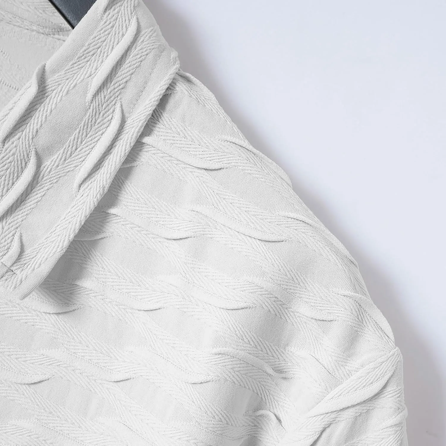 T Shirts Men and Fashionable Thousand Bird Grid Color Blocking Button Standing Collar Short Sleeved Golf Shirts for