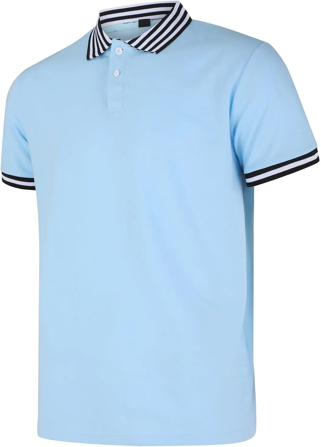 T Shirts Men and Fashionable Thousand Bird Grid Color Blocking Button Standing Collar Short Sleeved Golf Shirts for
