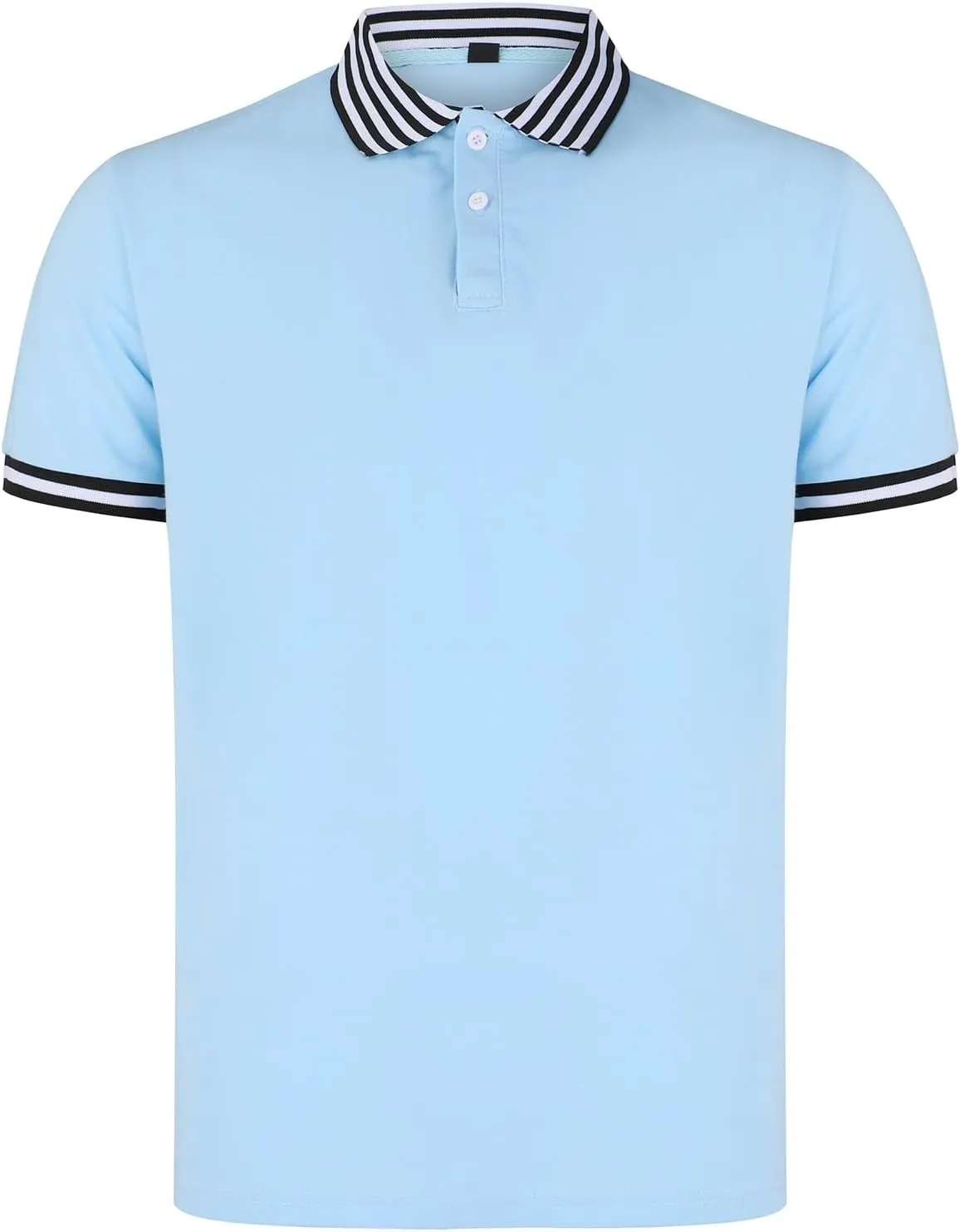 T Shirts Men and Fashionable Thousand Bird Grid Color Blocking Button Standing Collar Short Sleeved Golf Shirts for