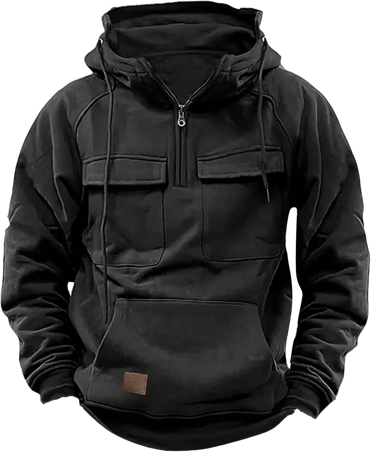 Tactical Hoodie Sweatshirt for Men, Mens Hoodies Pullover Casual Athletic Workout Pullover with Multi Pockets