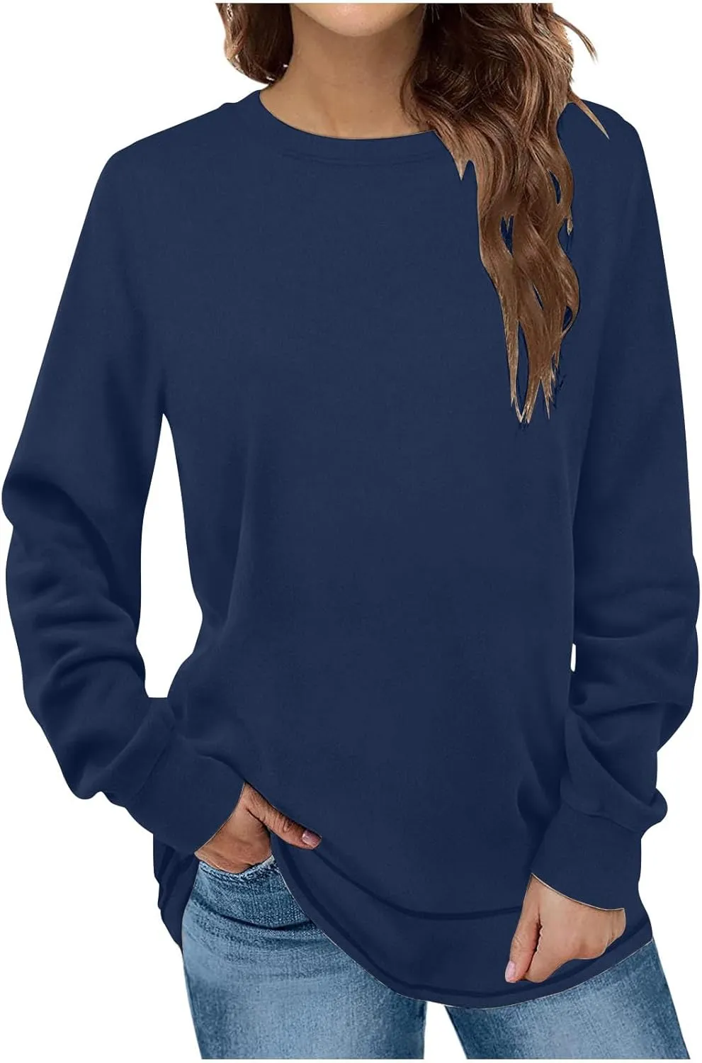 TANGNADE Womens Oversized Sweatshirt Casual Crewneck Long Sleeve Pullover Tops Fall Outfits Ladies Winter Clothing