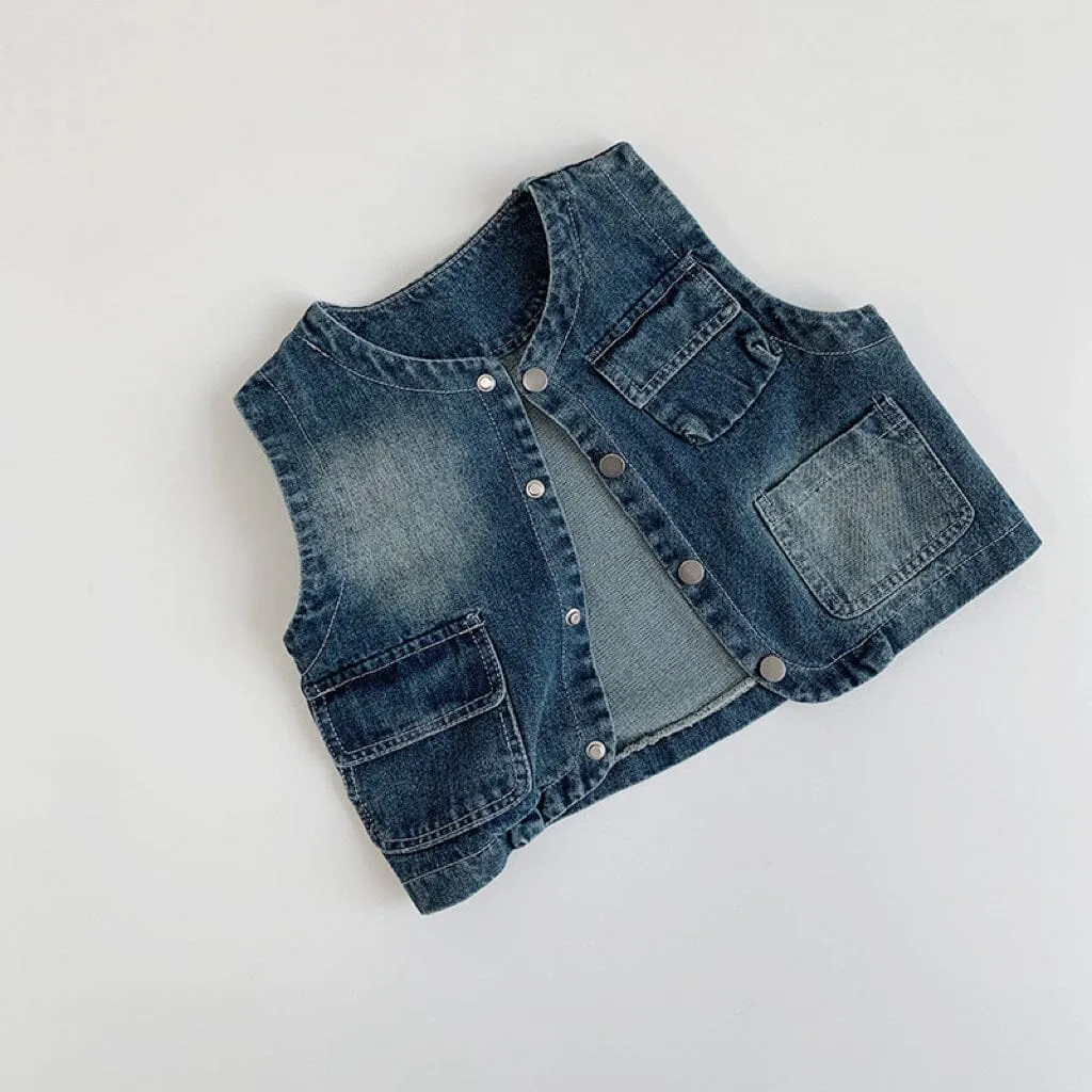 Taylor Retro Washed Denim Vest