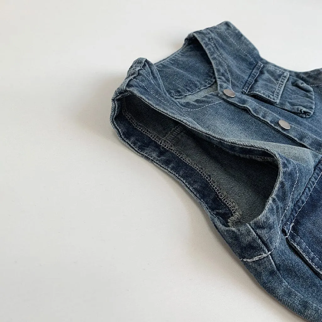 Taylor Retro Washed Denim Vest