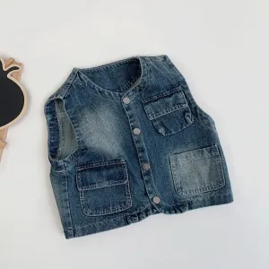 Taylor Retro Washed Denim Vest