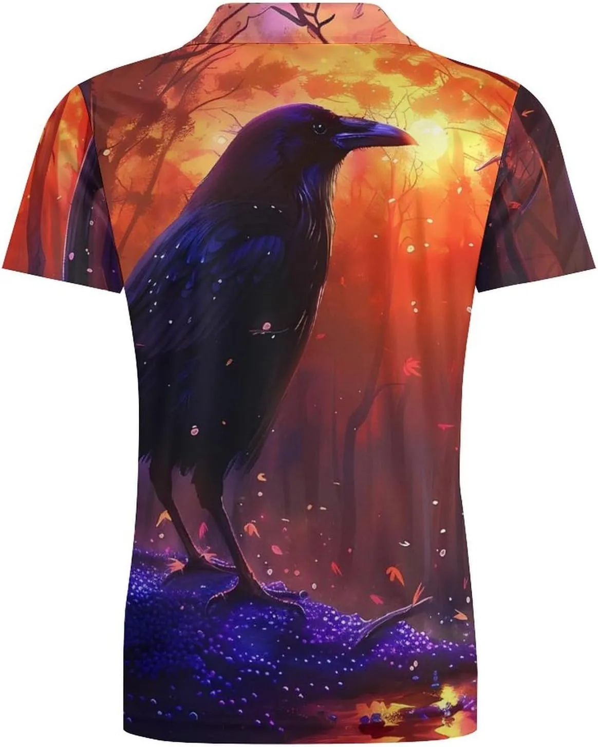 The American Crow Men's Polo Shirt Short Sleeve Print T Shirt Slim Fit Golf Shirt Collared Tee Casual Top