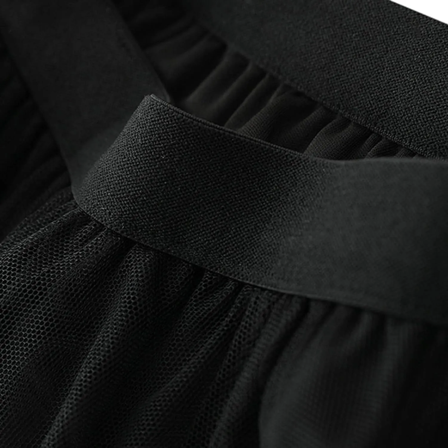 tuduoms Long Tulle Skirt Women's Solid Pleated a Line Layered Tutu Skirt High Waist Mesh Flowy Midi Skirt for Wedding Party