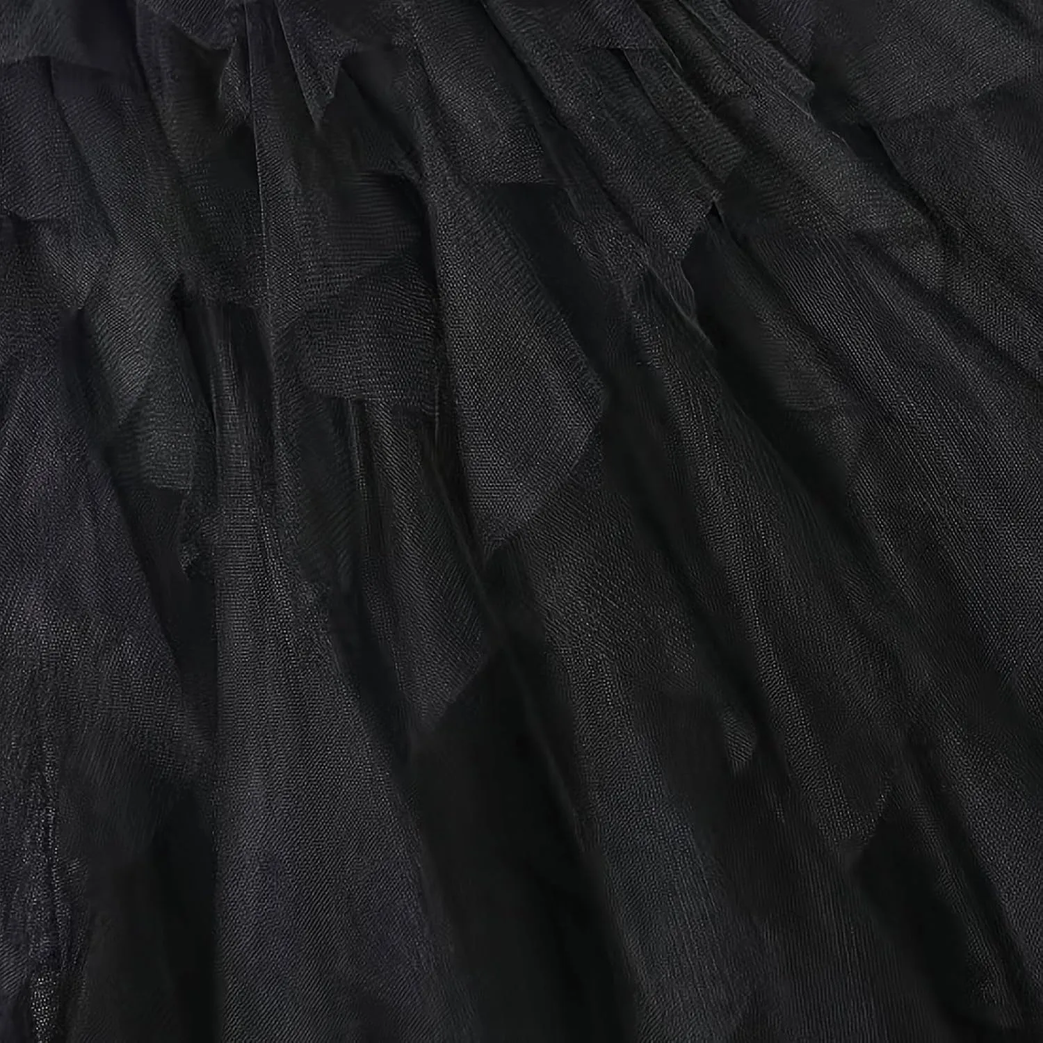 Tulle Skirts for Women Midi Long Fairy Tutu A-Line Mesh Layered High Elastic Waist Asymmetrical Pleated A Line Skirt