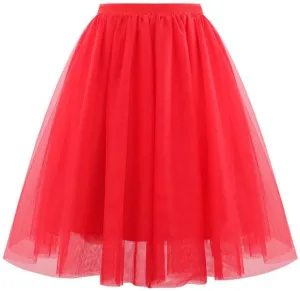 Tulle Skirts for Women Solid Color Fashion Layered Knee Length Mini Skirt 2025 Casual Cute Puffy Wedding Prom Skirts