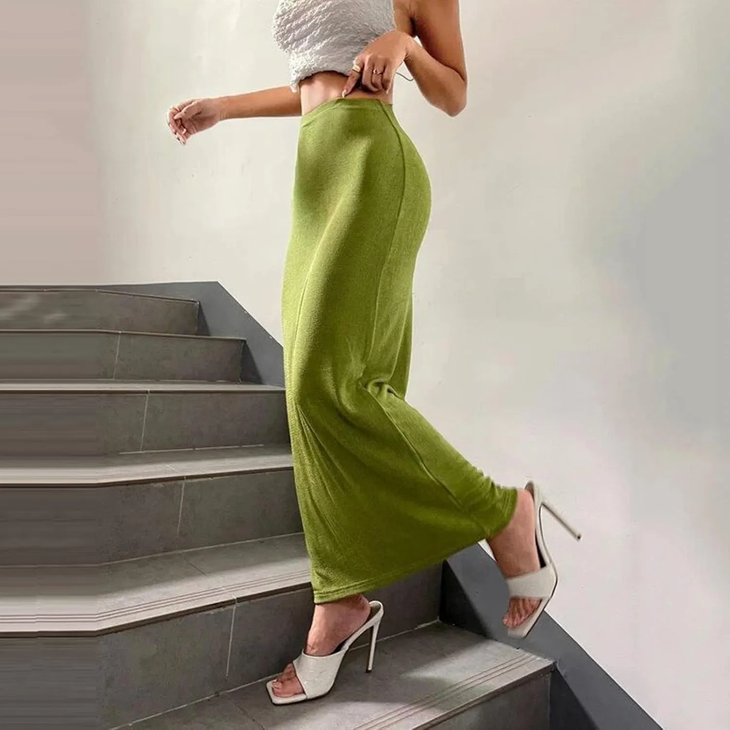 Velour for Ladies Fall Winter Maxi Long Midi Knee Length Loose Fit Pencil Basic Skirt Women 2025 Fashion Y2K