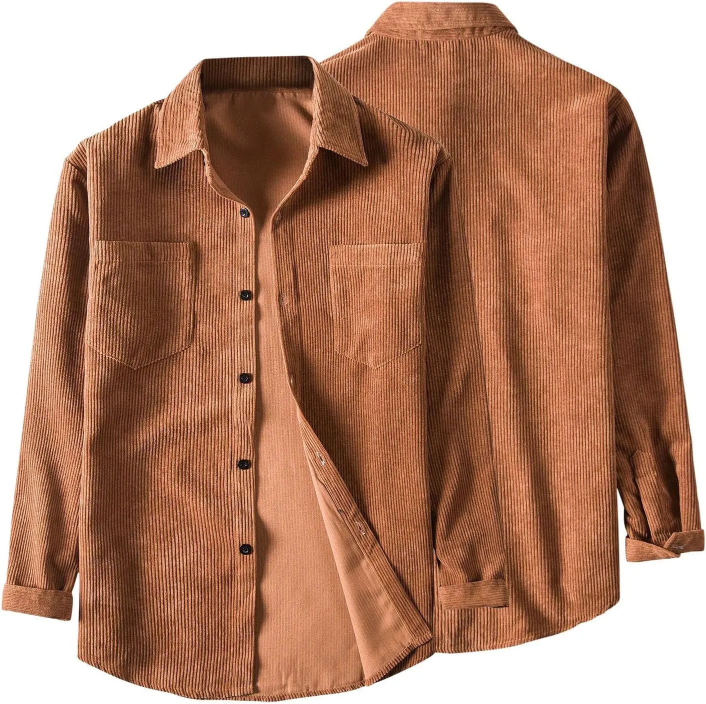 Vintage Slim Fit Denim Shirts for Men Suede Patchwork Button Down Shirt Retro Distressed Washed Denim Shirt