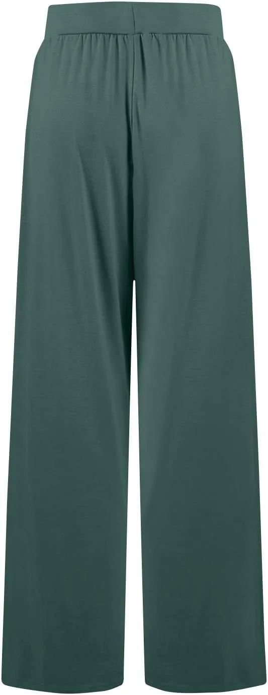 Wide Leg Dress Pants for Women High Waist Lounge Pants with Pockets Loose Stretch Dress Work Trouser Pants