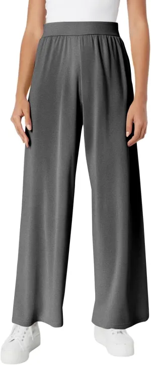 Wide Leg Dress Pants for Women High Waist Lounge Pants with Pockets Loose Stretch Dress Work Trouser Pants