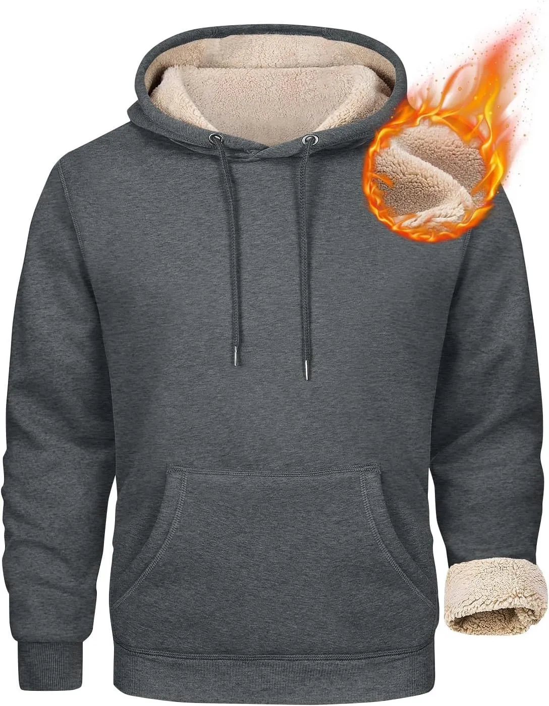 Winter Hoodies For Men Fleece Pullover Men Mens Fleece Lined Sweatshirts Fleece Hoodie Men'S Fleece Crewneck Hoodie