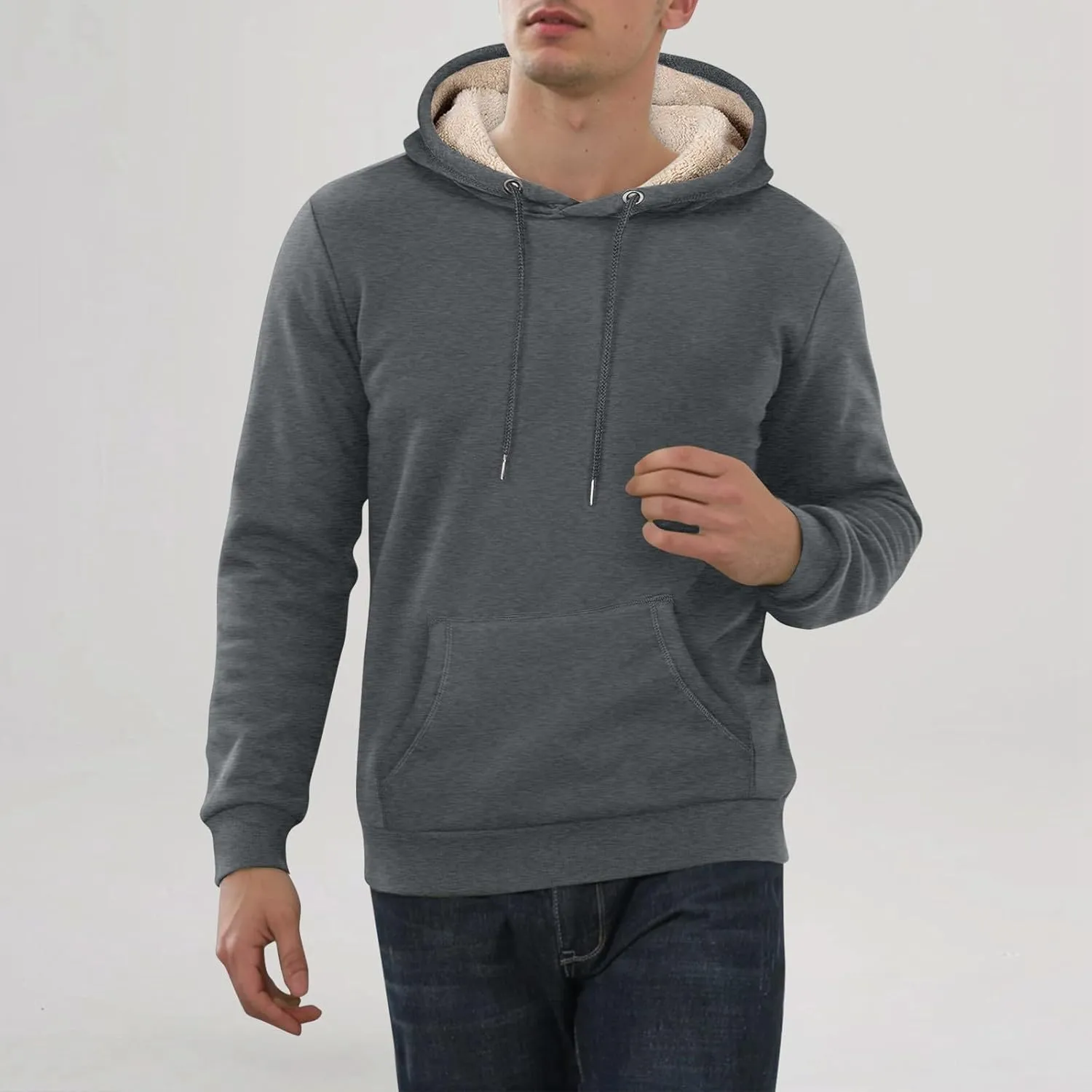 Winter Hoodies For Men Fleece Pullover Men Mens Fleece Lined Sweatshirts Fleece Hoodie Men'S Fleece Crewneck Hoodie