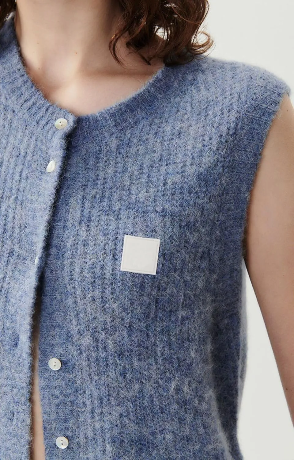 Women Chunky Button Sweater Vest Sleeveless Round Neck Rib Knitted Tank Top Y2k Knitted Cardigan Vest Shirt