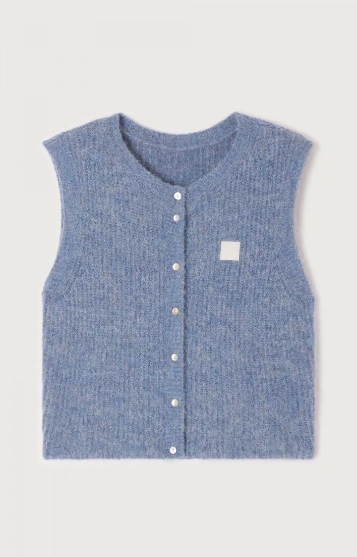 Women Chunky Button Sweater Vest Sleeveless Round Neck Rib Knitted Tank Top Y2k Knitted Cardigan Vest Shirt