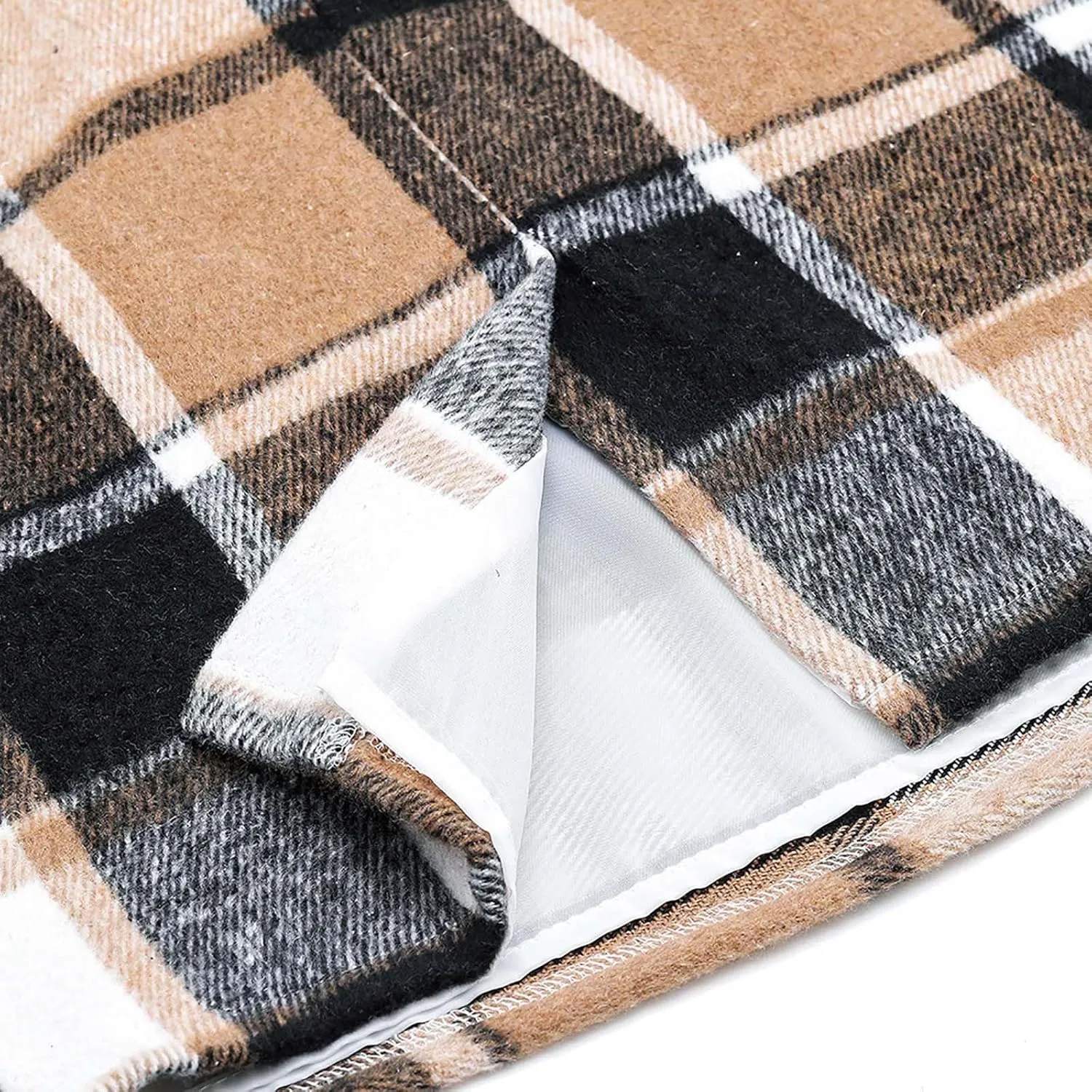 Women Midi Wool Plaid Skirt Slim Fit Bodycon Pencil Skirts Trendy Knee Length Fall Winter Woolen Checkered Skirts