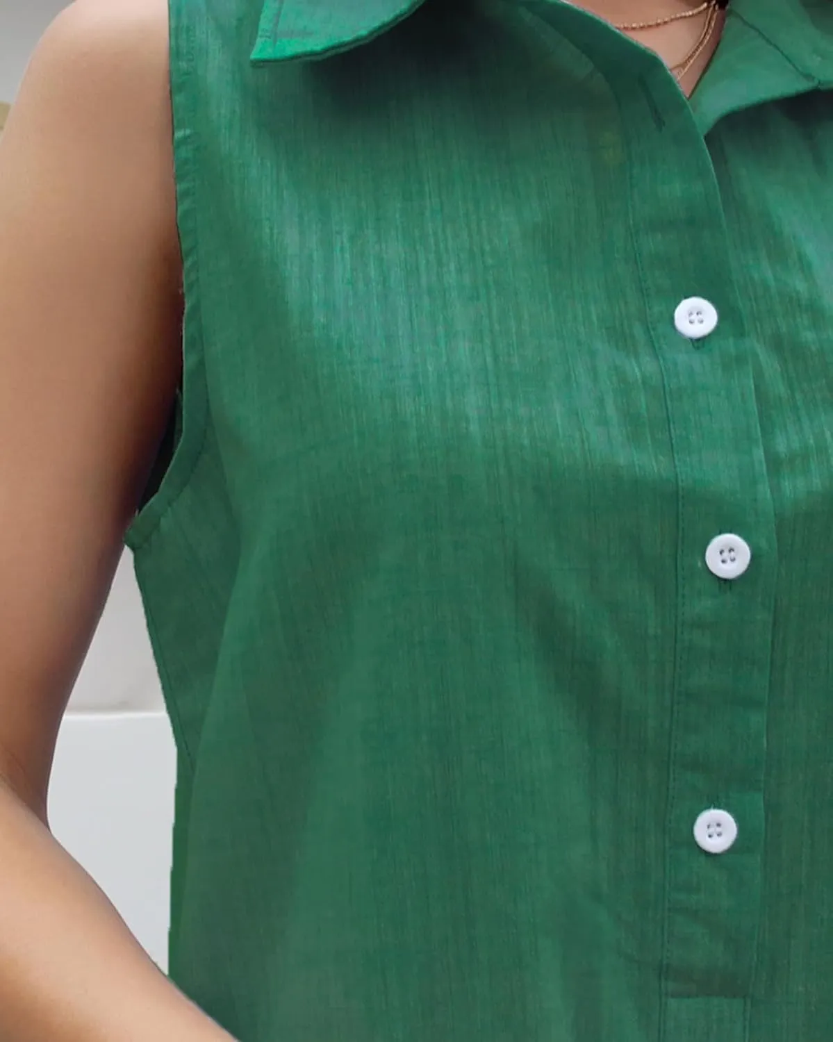 Women Sleeveless Mini Dress Button Down Shirt Dress V Neck Reffle Hem Cotton Linen Tunic Short Dress