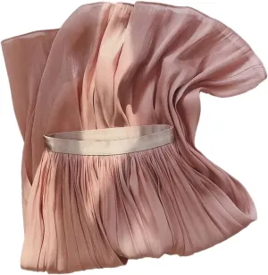 Women Summer Solid Color Long A-Line Pleated Skirt