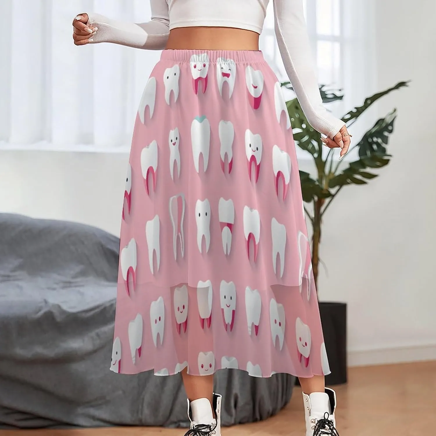 Women's A-Line Midi Skirt Chiffon Skirt Flowy Maxi Skirts