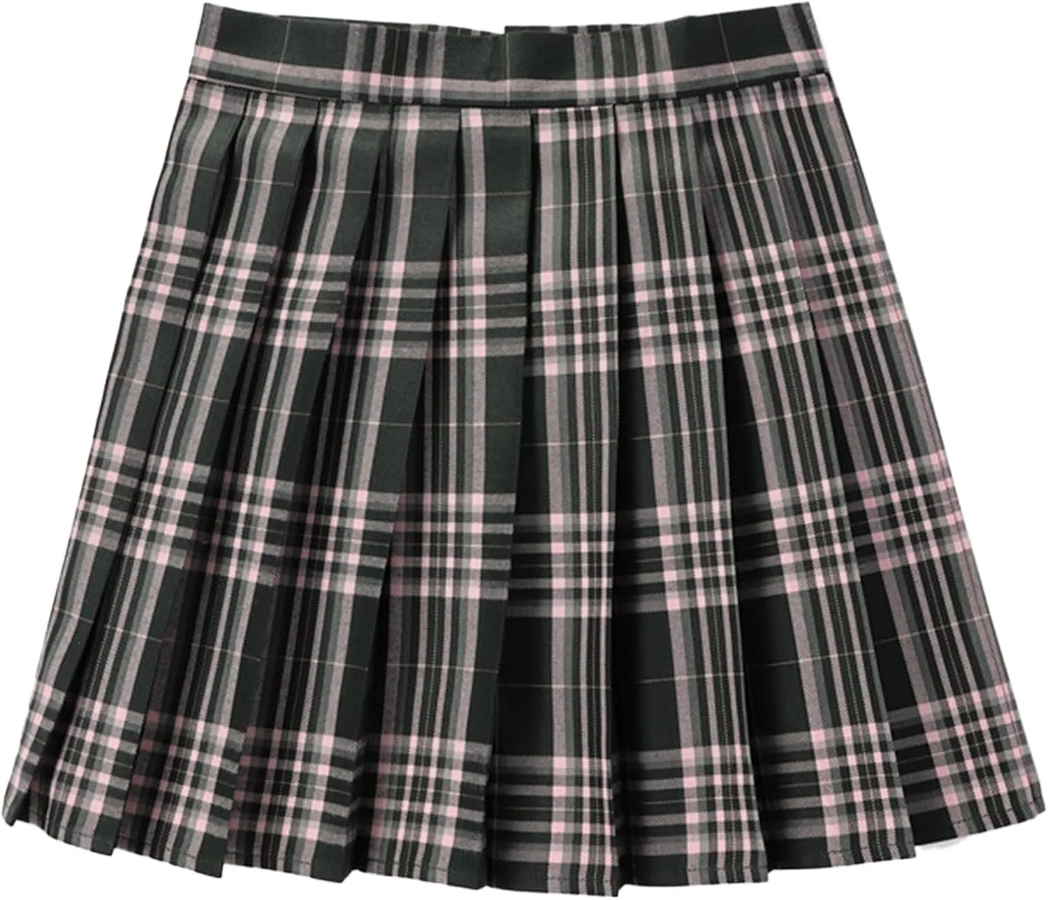 Women's A-line Plaid Skater Pleated Skirts, High Waist Short Mini Y2K Style Tennis Skirt Skort for School