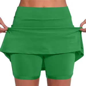 Women's Athletic Skorts Summer Tennis Skirts Elastic Waist Workout Skirts A Line Golf Skorts Casual Running Skirts