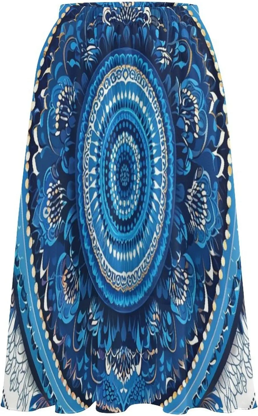 Womens Casual Chiffon High Waisted A Line Flowy Midi Skirts