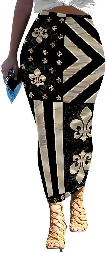 Women's Casual Ruched High Waist Bodycon Party Club Night Out Pencil Suit Skirt Elegant Stretchy Below Knee Work Skirt Dress