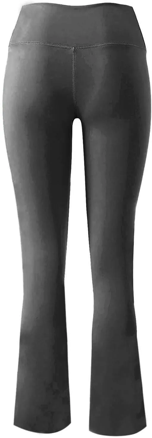 Women's Casual Yoga Pants V Crossover Flare Leggings High Waisted Workout Pants Bell Bottom Trouser Bootleg Leggings