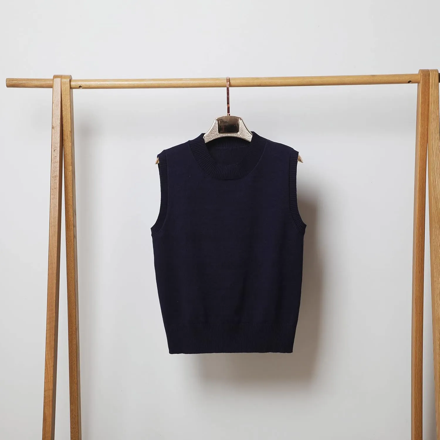 Womens Crew-Neck Knitted Sweater Vest,Sweater Vest,Pure Casual Business Dress Vest,Cable Knit Crop Tank Tops