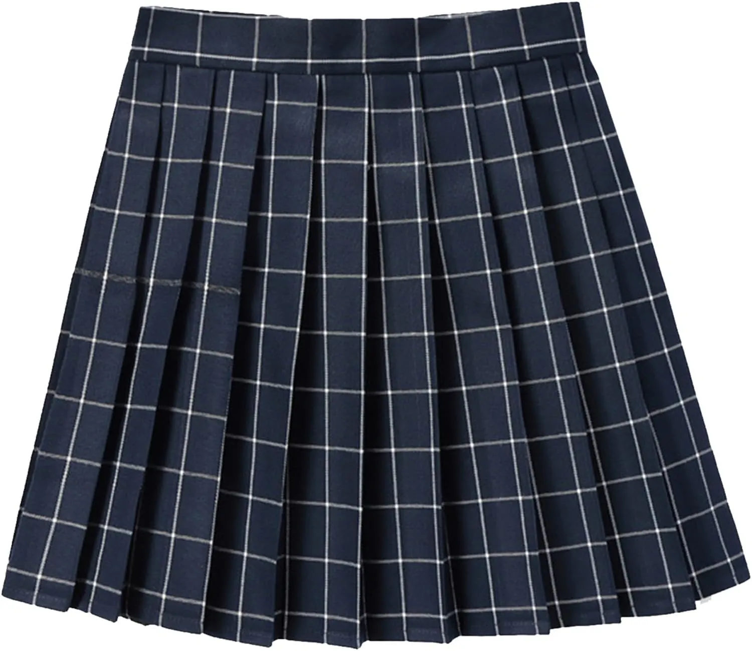 Women's Cute Plaid High Waist Above Knee A-line Skater Mini Short Skirt Stretchy Pleated A Line Mini Skirt Cute