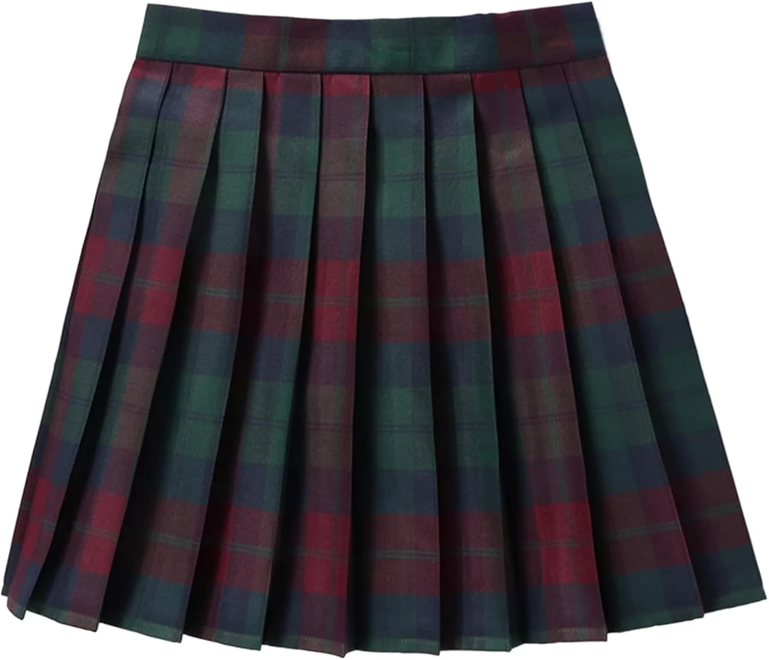 Women's Cute Plaid High Waist Above Knee A-line Skater Mini Short Skirt Stretchy Pleated A Line Mini Skirt Cute