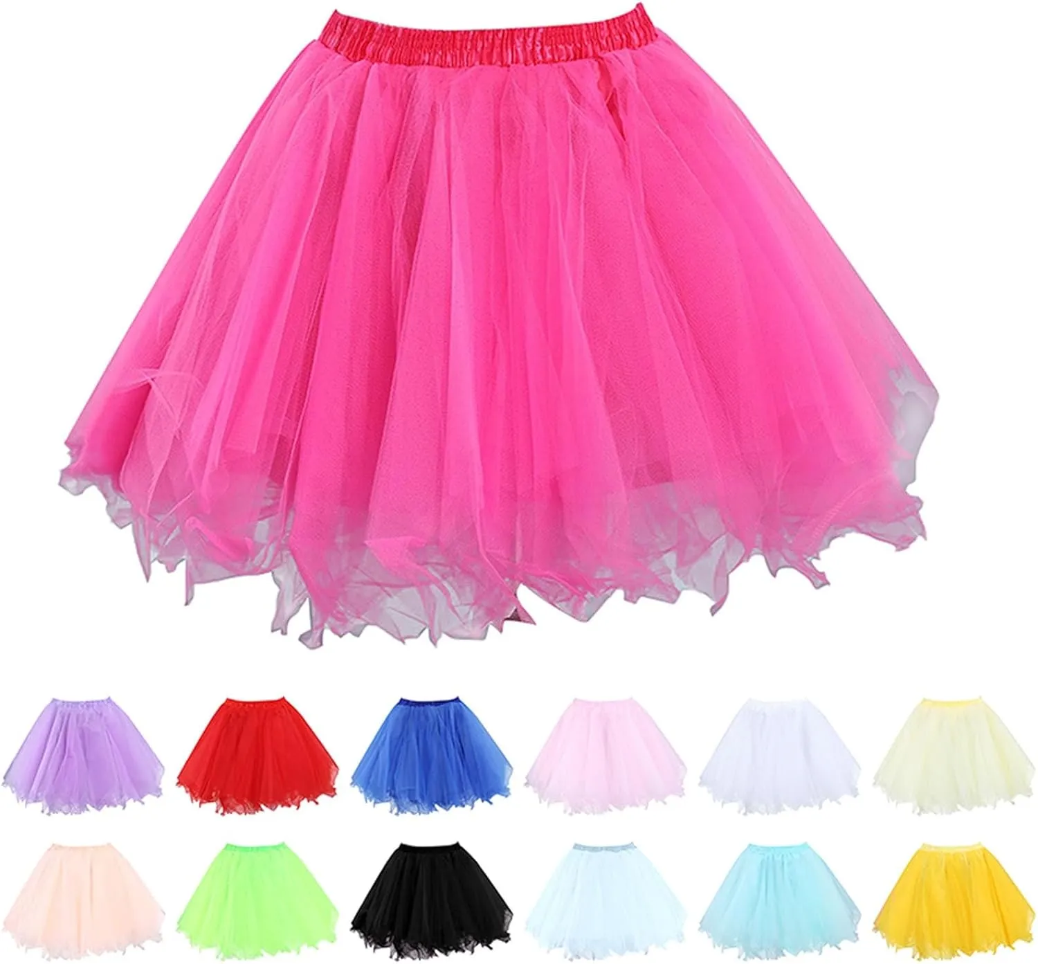 Womens Fashion Solid Fashion Skirt Tutu Birth Cake Skirt Puffy Skirt Pleated Midi Skirt
