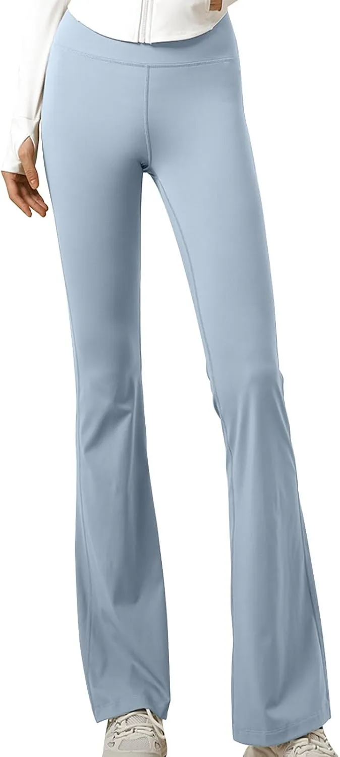 Women's Flare Leggings Yoga Pants High Waist Bootcut Workout Leggings Tummy Control Trouser No See Through