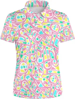 Womens Golf Shirt Short Sleeve V Neck Polo Shirt Moisture Wicking Polo Shirt Quick Dry Tennis Polo Shirt