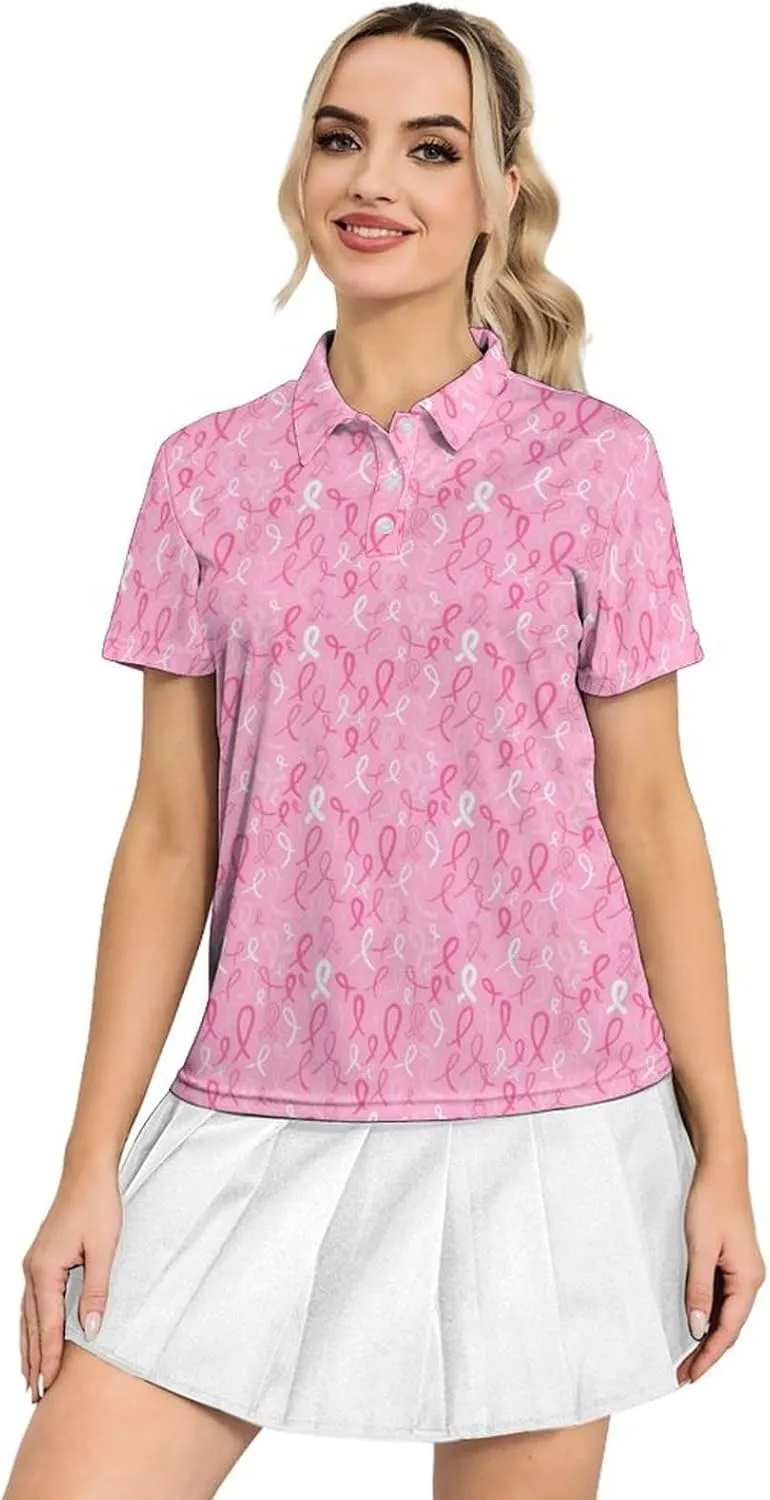 Womens Golf Shirt Short Sleeve V Neck Polo Shirt Moisture Wicking Polo Shirt Quick Dry Tennis Polo Shirt