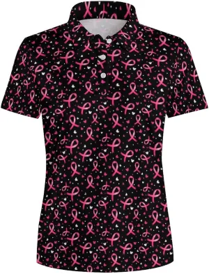 Womens Golf Shirt Short Sleeve V Neck Polo Shirt Moisture Wicking Polo Shirt Quick Dry Tennis Polo Shirt