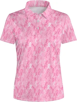 Womens Golf Shirt Short Sleeve V Neck Polo Shirt Moisture Wicking Polo Shirt Quick Dry Tennis Polo Shirt