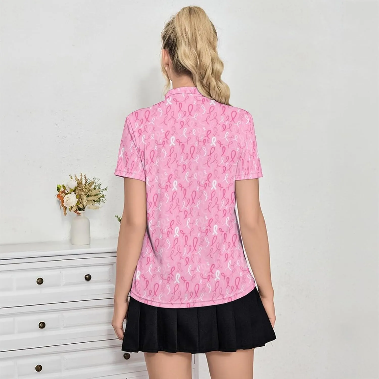 Womens Golf Shirt Short Sleeve V Neck Polo Shirt Moisture Wicking Polo Shirt Quick Dry Tennis Polo Shirt