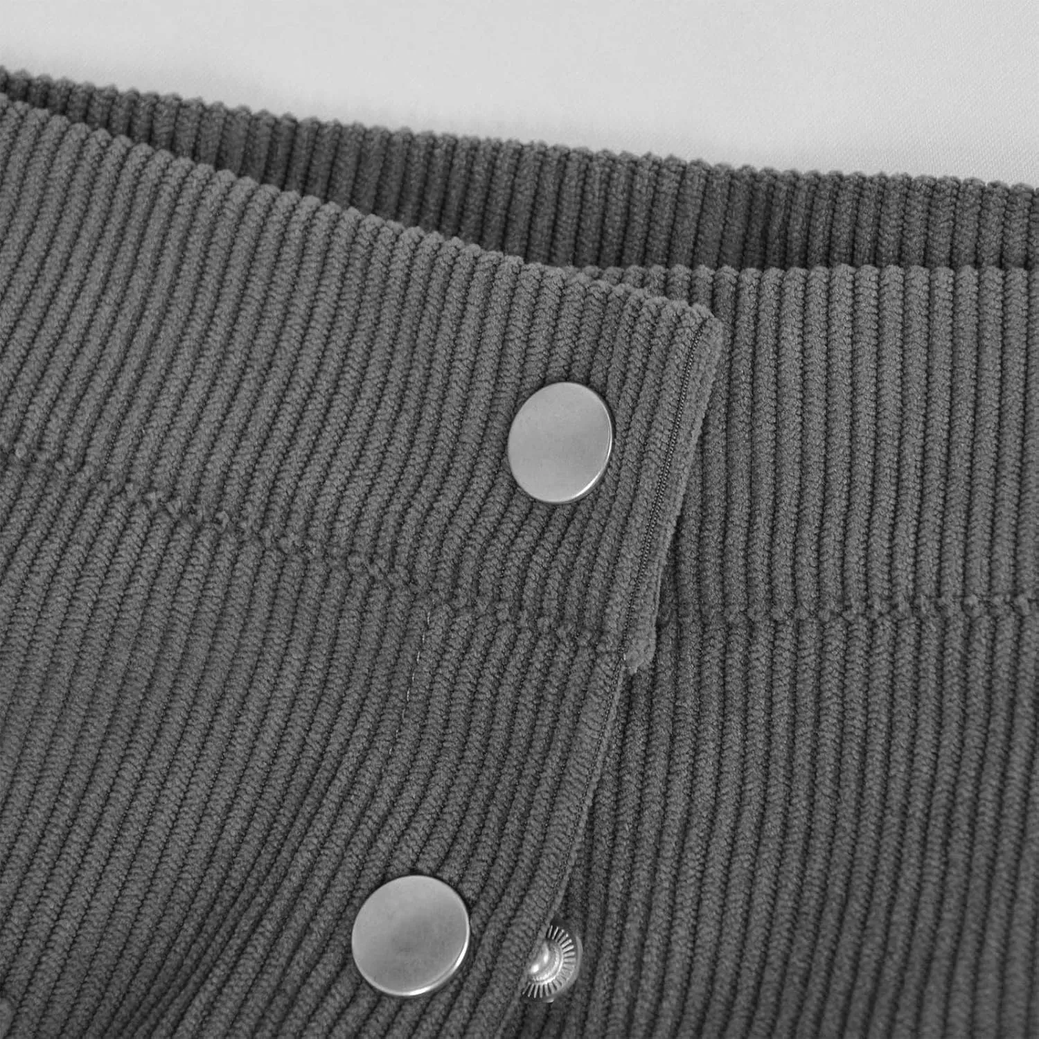 Women's High Waist Corduroy A-Line Skirts Button Down Business Work Office Skirt Casual A Line Trendy Dress