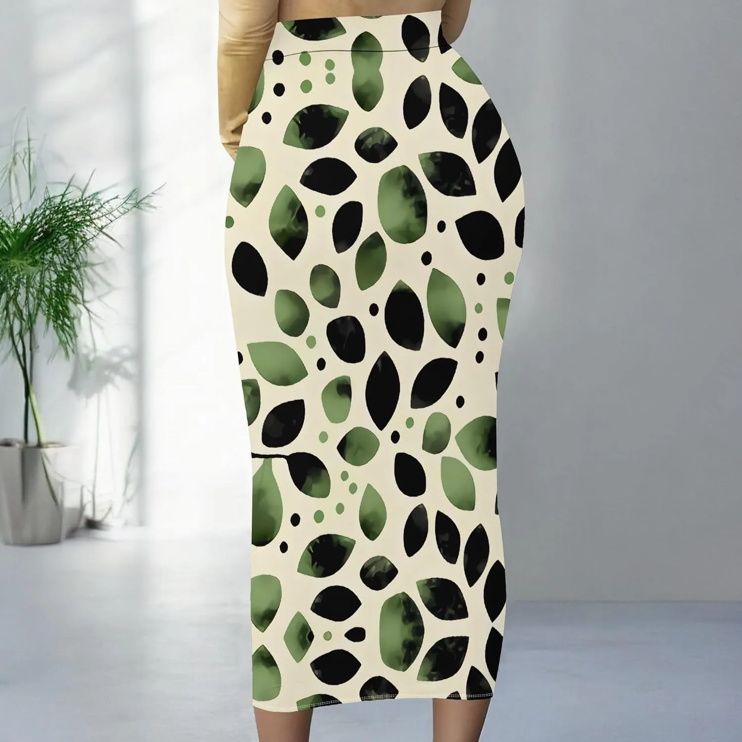 Women's High Waist Slim Bodycon Party Club Night Out Maxi Long Pencil Skirts Casual Elegant Floral Stretch Work Skirts Dress