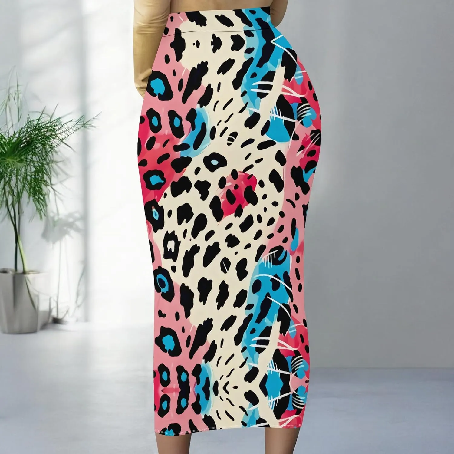 Women's High Waist Slim Bodycon Party Club Night Out Maxi Long Pencil Skirts Casual Elegant Floral Stretch Work Skirts Dress