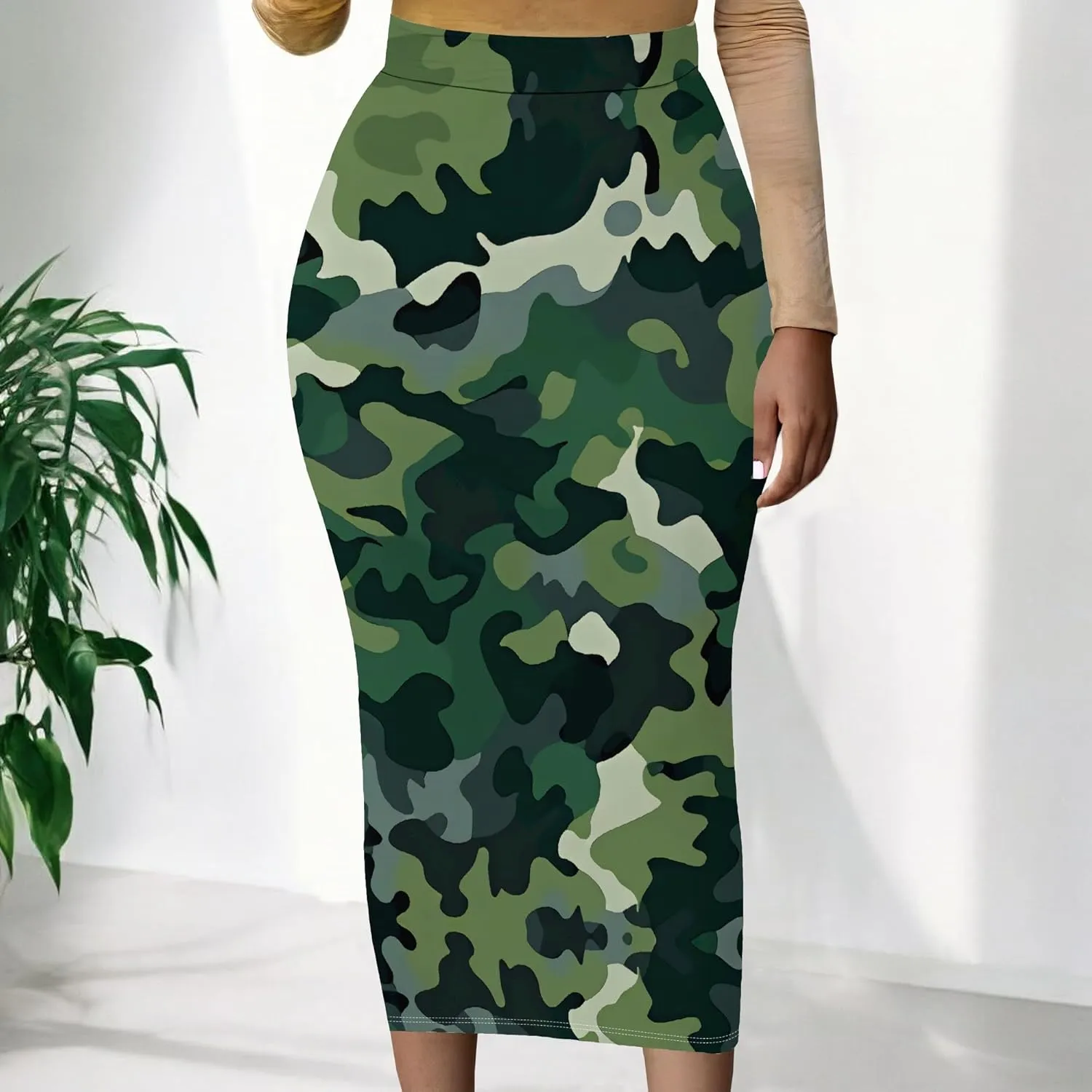 Women's High Waist Slim Bodycon Party Club Night Out Maxi Long Pencil Skirts Casual Elegant Floral Stretch Work Skirts Dress