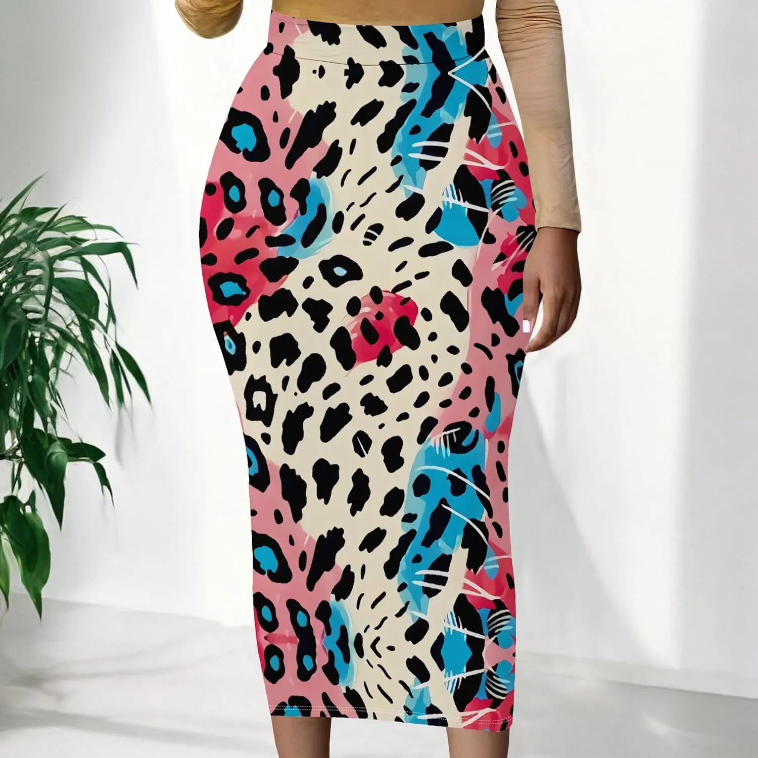 Women's High Waist Slim Bodycon Party Club Night Out Maxi Long Pencil Skirts Casual Elegant Floral Stretch Work Skirts Dress